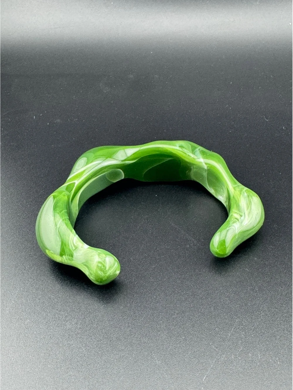 Green Marbled Resin Cuff Bracelet